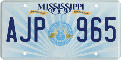 MS license plate AJP965