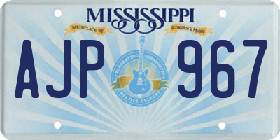 MS license plate AJP967