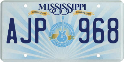 MS license plate AJP968