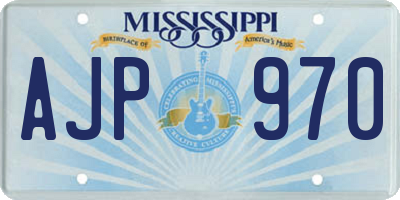 MS license plate AJP970