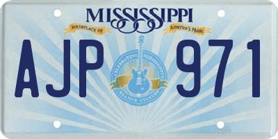 MS license plate AJP971