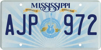 MS license plate AJP972