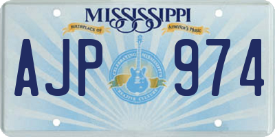 MS license plate AJP974
