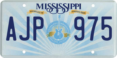 MS license plate AJP975