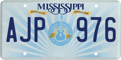 MS license plate AJP976