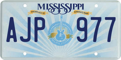 MS license plate AJP977