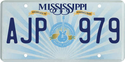MS license plate AJP979