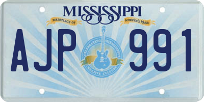 MS license plate AJP991