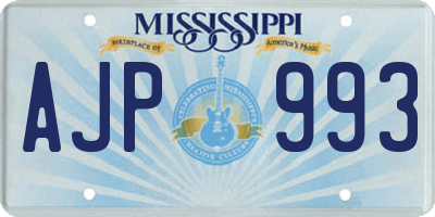 MS license plate AJP993