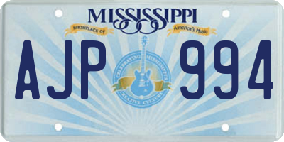 MS license plate AJP994