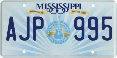 MS license plate AJP995