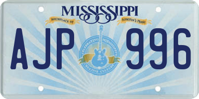 MS license plate AJP996