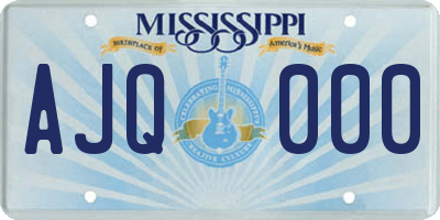 MS license plate AJQ000