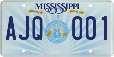 MS license plate AJQ001