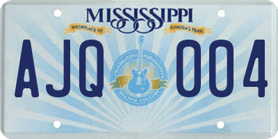 MS license plate AJQ004