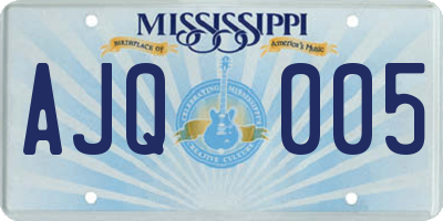 MS license plate AJQ005