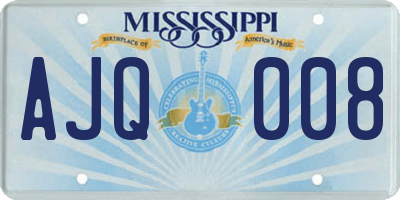 MS license plate AJQ008