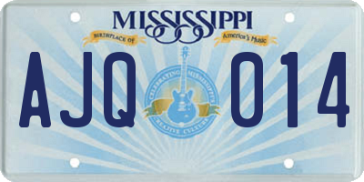 MS license plate AJQ014