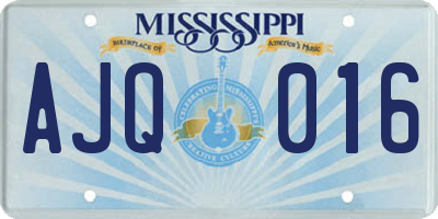 MS license plate AJQ016