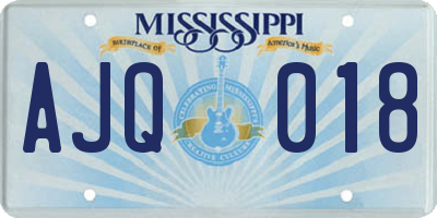 MS license plate AJQ018