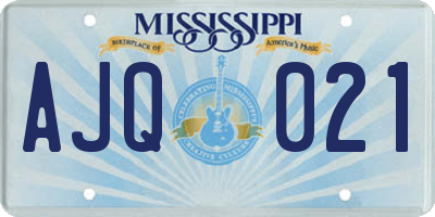 MS license plate AJQ021