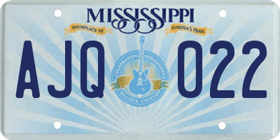 MS license plate AJQ022