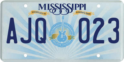 MS license plate AJQ023