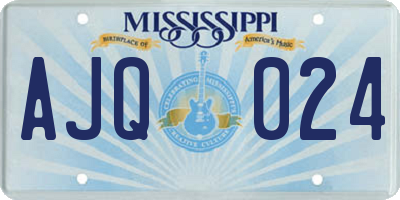 MS license plate AJQ024