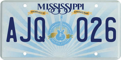 MS license plate AJQ026