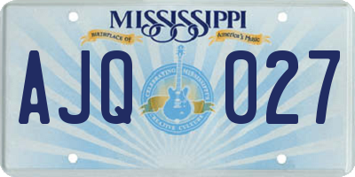 MS license plate AJQ027