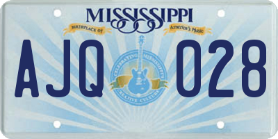 MS license plate AJQ028