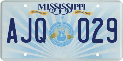 MS license plate AJQ029