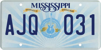 MS license plate AJQ031