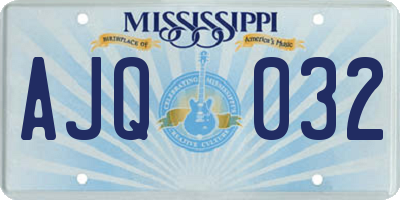 MS license plate AJQ032