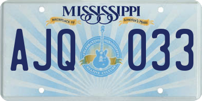 MS license plate AJQ033
