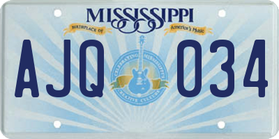 MS license plate AJQ034