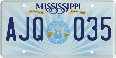 MS license plate AJQ035