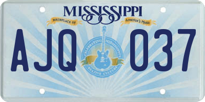 MS license plate AJQ037