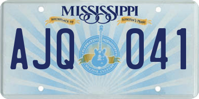 MS license plate AJQ041