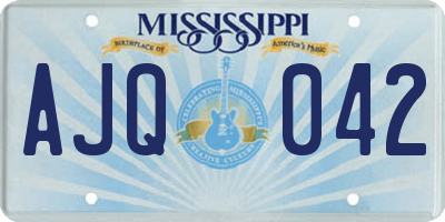 MS license plate AJQ042