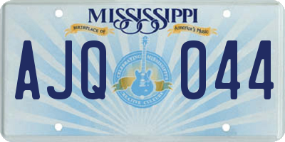 MS license plate AJQ044