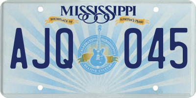 MS license plate AJQ045