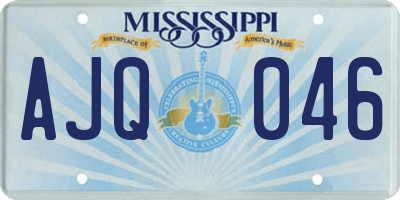 MS license plate AJQ046