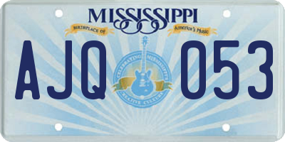 MS license plate AJQ053