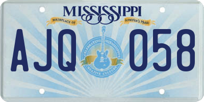 MS license plate AJQ058