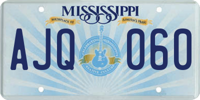 MS license plate AJQ060