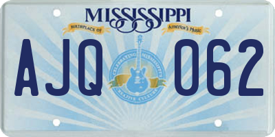 MS license plate AJQ062