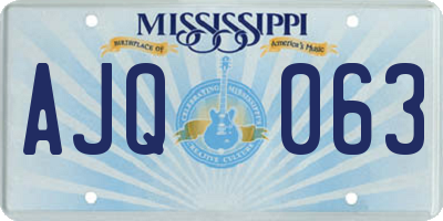 MS license plate AJQ063