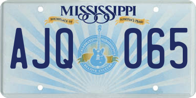 MS license plate AJQ065