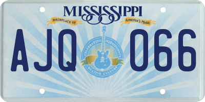 MS license plate AJQ066